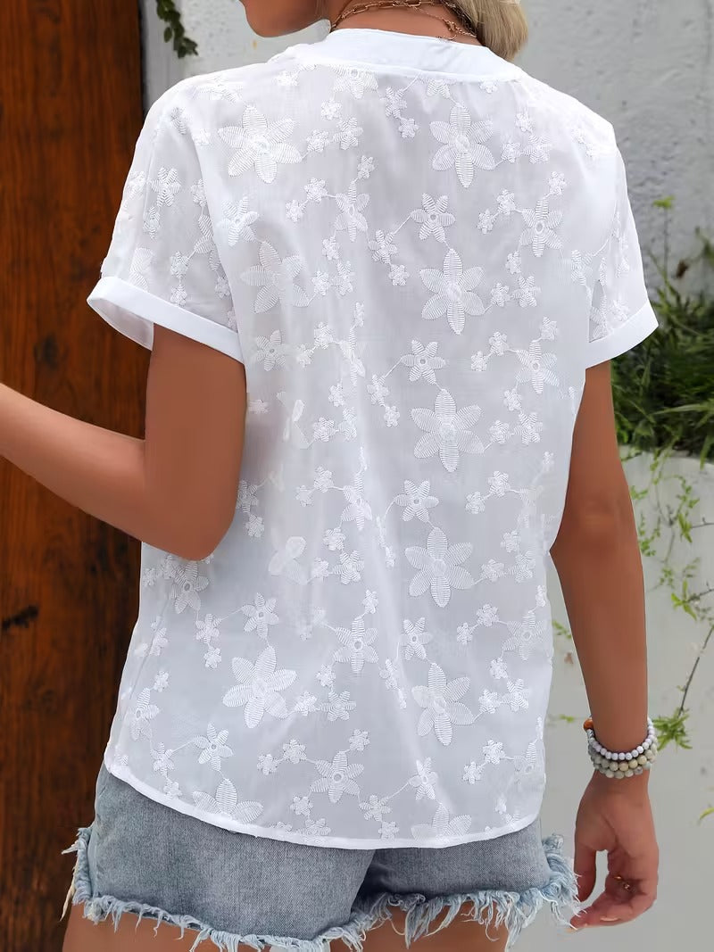 Whispering Bloom Embroidered Blouse
