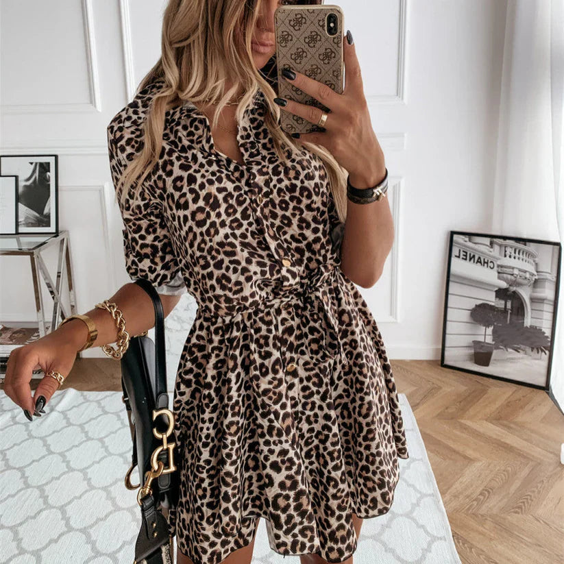 Wild Allure Belted Shirt Dress