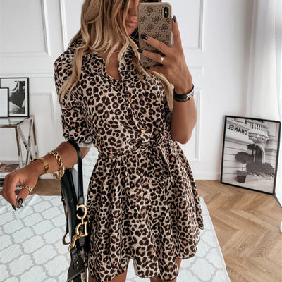 Wild Allure Belted Shirt Dress