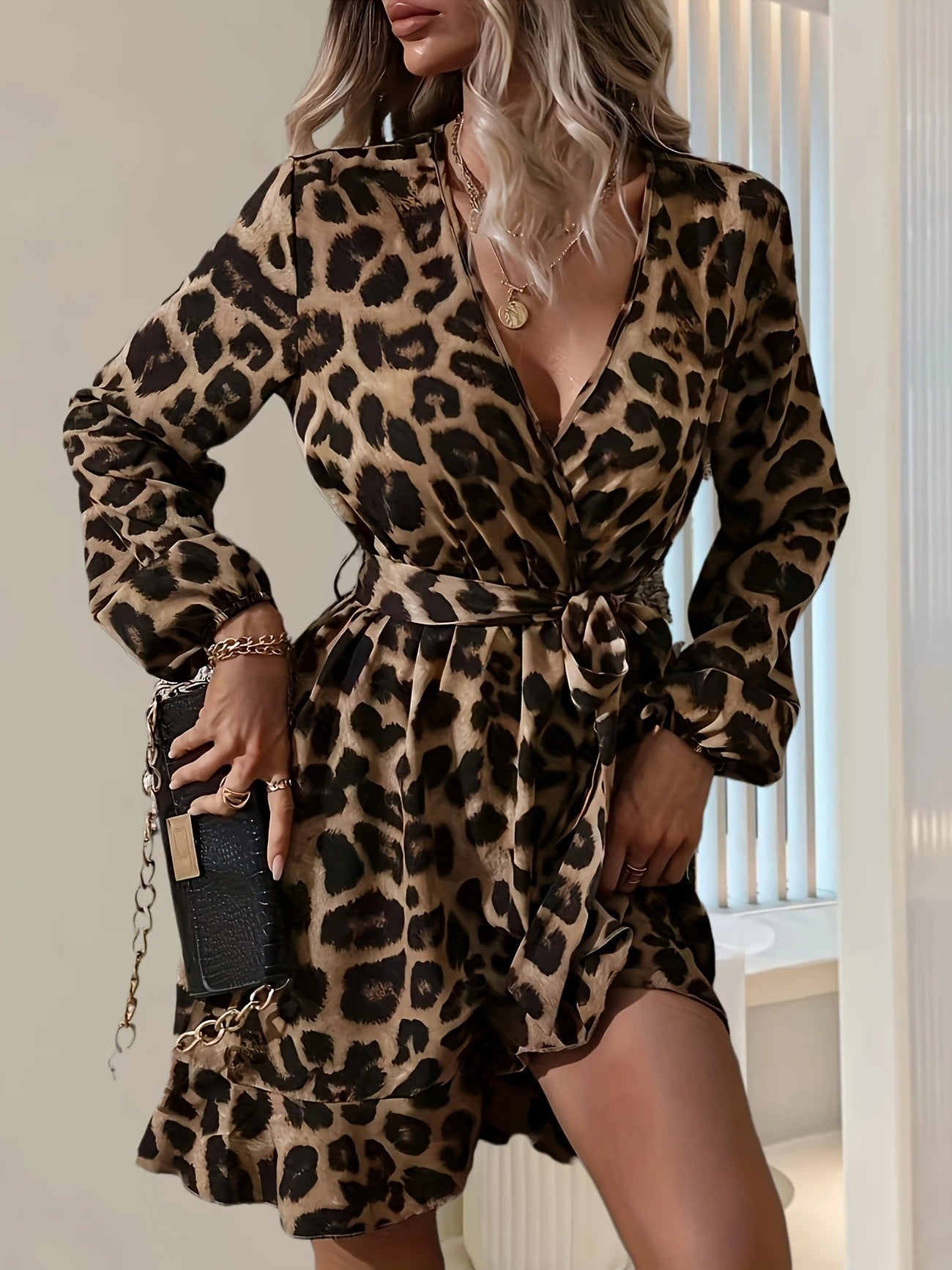 Wild Allure Ruffle Hem Mini Dress