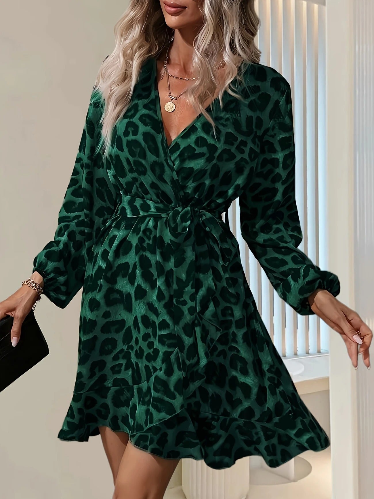 Wild Allure Ruffle Hem Mini Dress