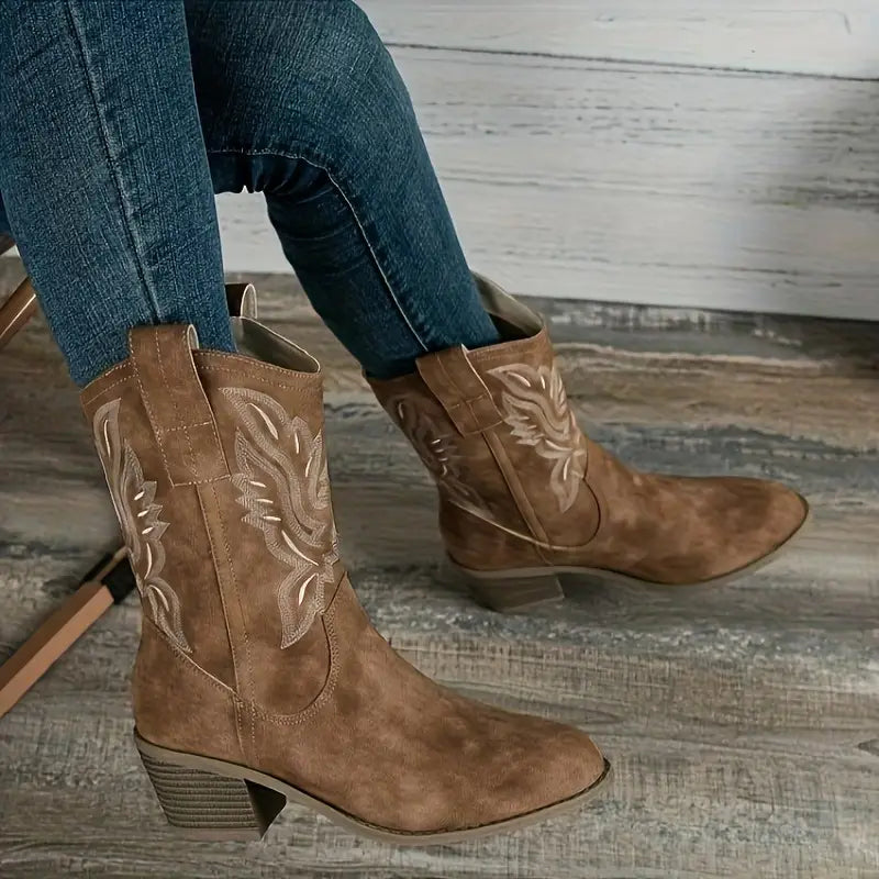 Wild Elegance Embroidered Western Boots