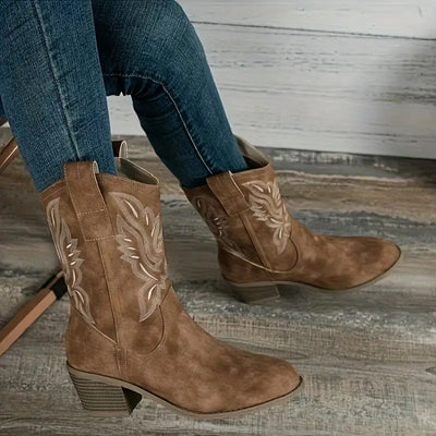 Wild Elegance Embroidered Western Boots