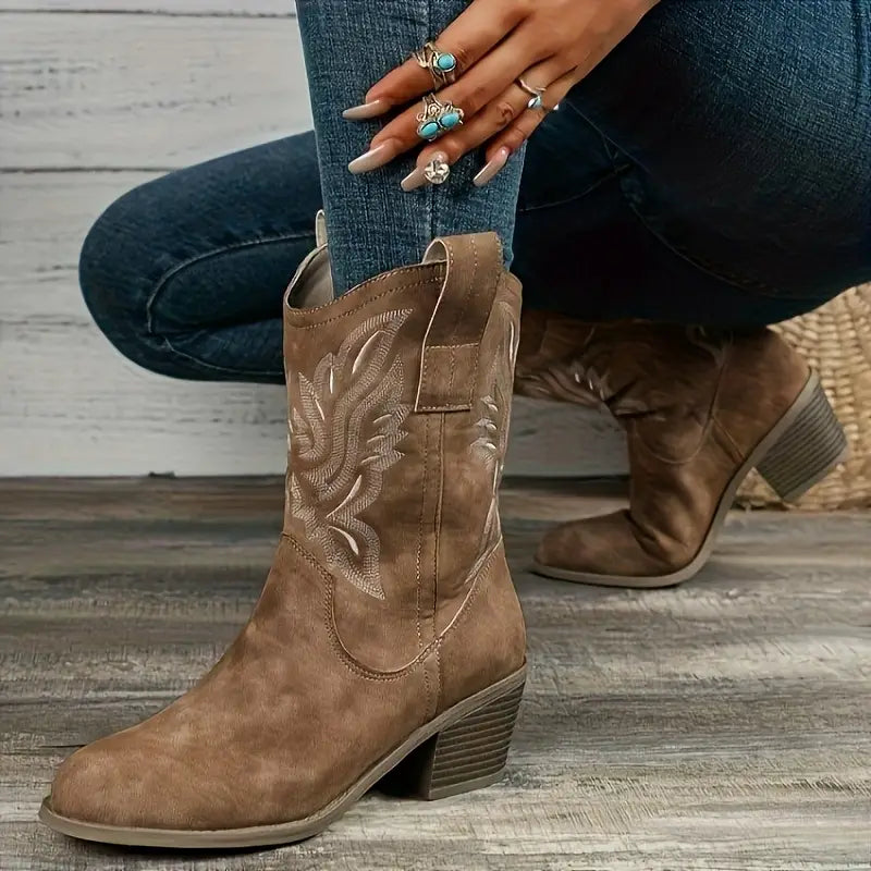 Wild Elegance Embroidered Western Boots