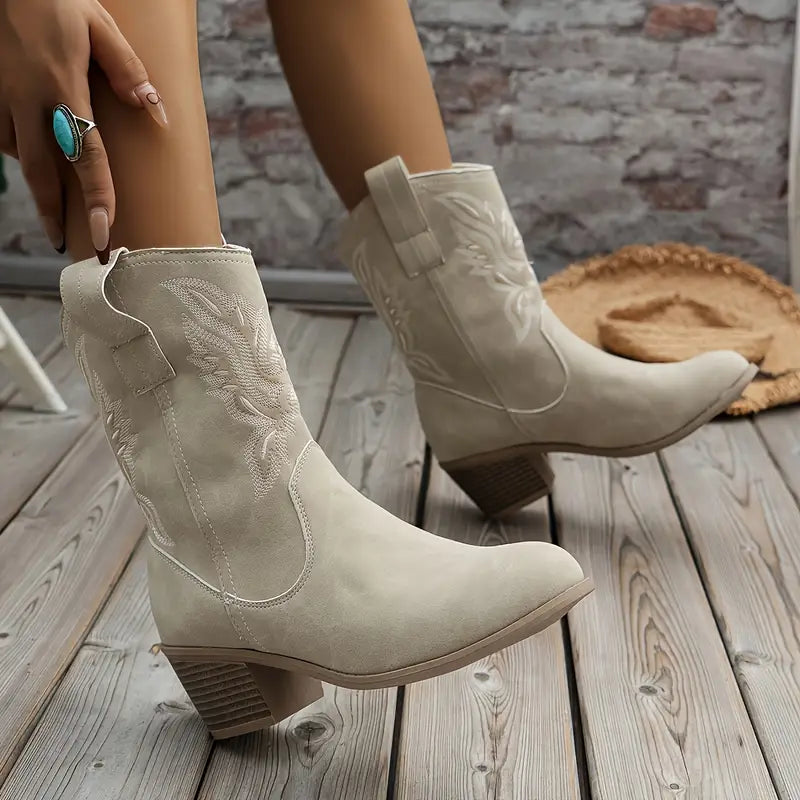 Wild Elegance Embroidered Western Boots