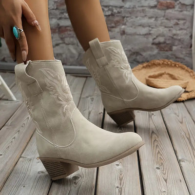 Wild Elegance Embroidered Western Boots