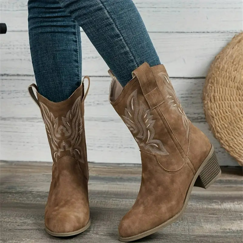 Wild Elegance Embroidered Western Boots