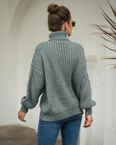 Cozy Winter Whisper Cable Knit Turtleneck