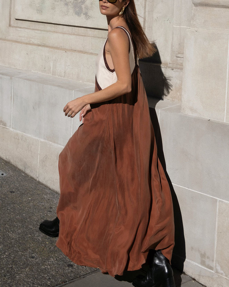 Bold Contrast Maxi Dress