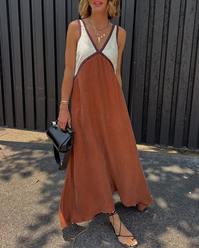 Bold Contrast Maxi Dress