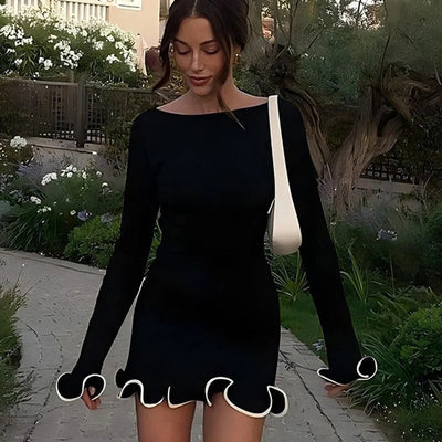 Elegant Ruffle Mini Dress