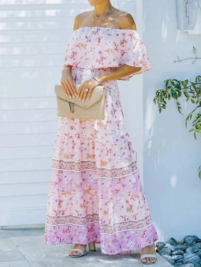 Garden Muse Off-Shoulder Maxi Dress