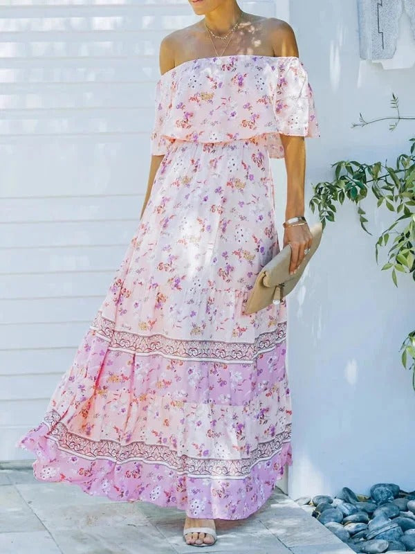 Garden Muse Off-Shoulder Maxi Dress
