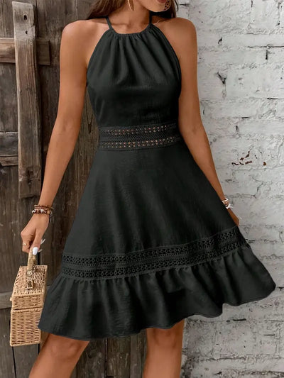 Golden Hour Backless Lace Detail Mini Dress