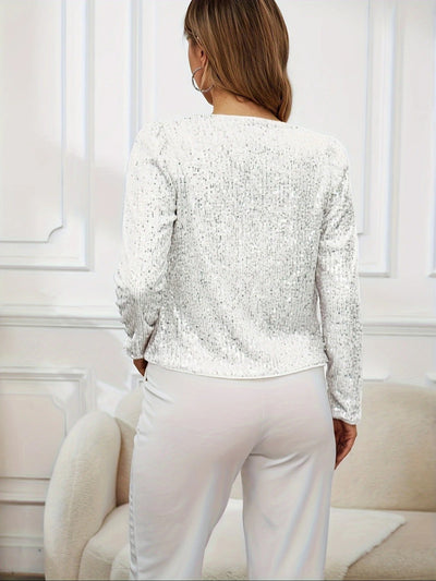 Midnight Sparkle Open-Front Blazer