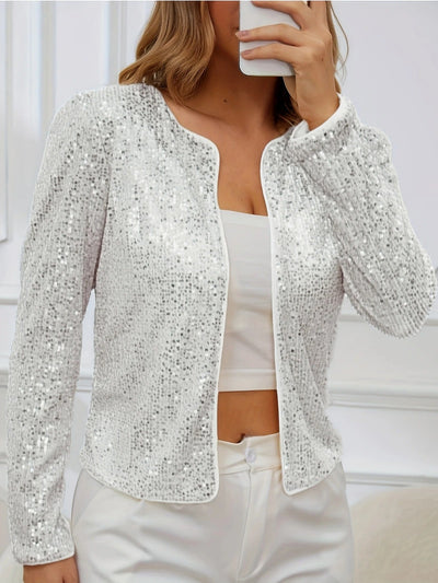 Midnight Sparkle Open-Front Blazer