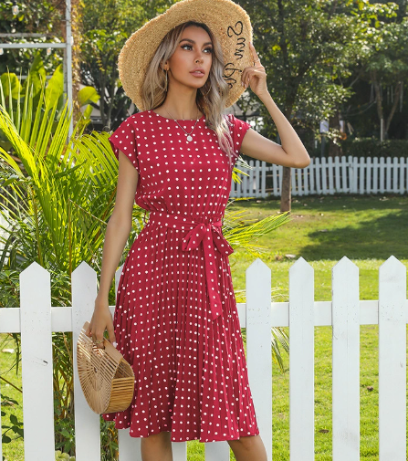Playful Whimsy Belted Summer Dress
