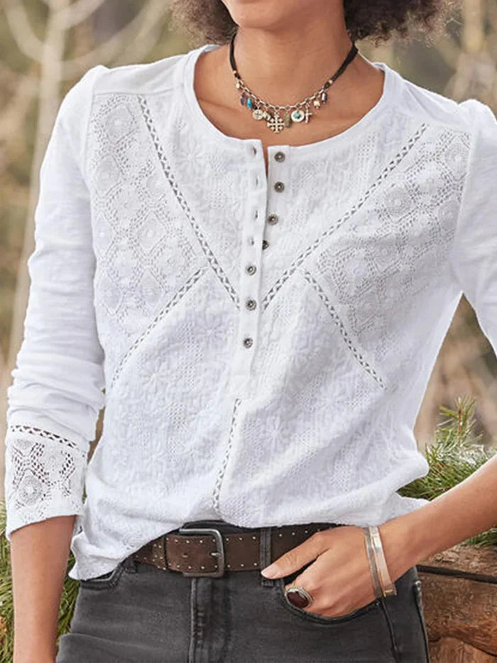 Poetic Lace Detail Blouse