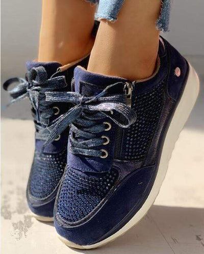 Cozy Crystal-Embellished Sneakers