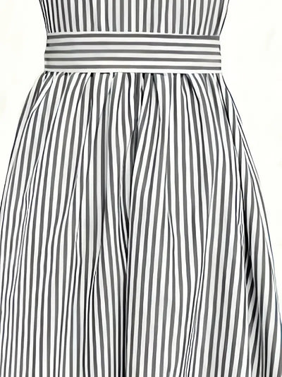 Riviera Charm Bow-Waist Midi Dress