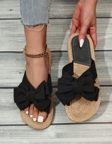 Whimsical Bow-Accent Sandals