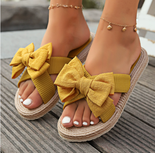 Whimsical Bow-Accent Sandals