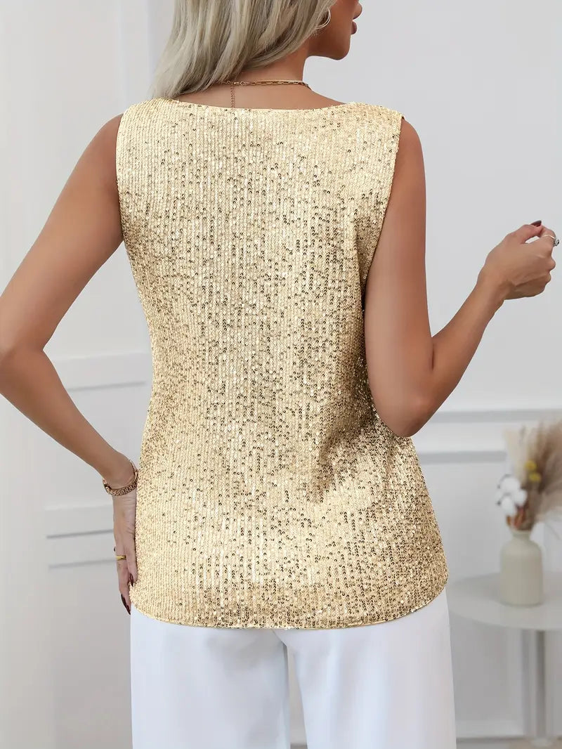 V-neck Glitter Top