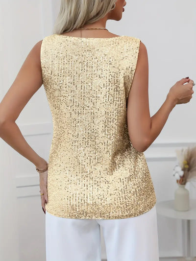 V-neck Glitter Top