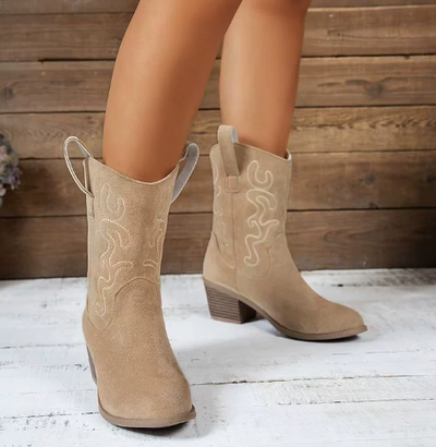 Sunset Rodeo Curved-Stitch Western Boots