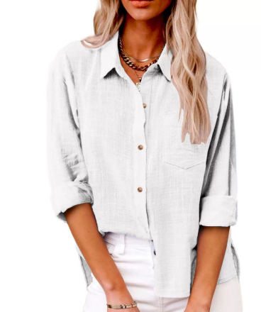 Urban Ease Button-Front Blouse