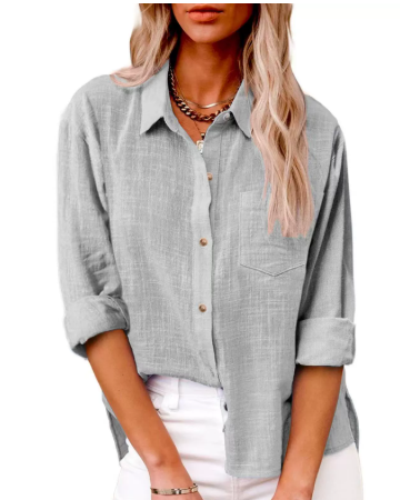 Urban Ease Button-Front Blouse