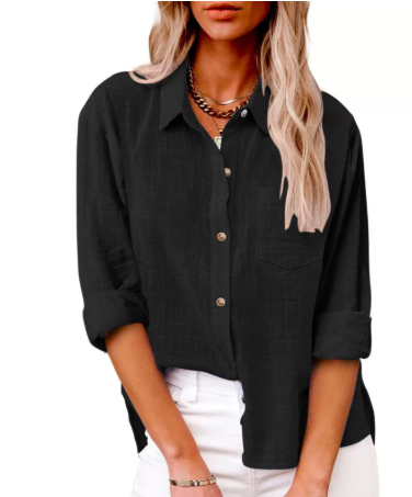 Urban Ease Button-Front Blouse