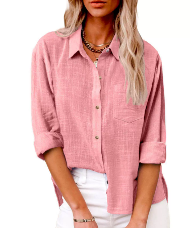 Urban Ease Button-Front Blouse