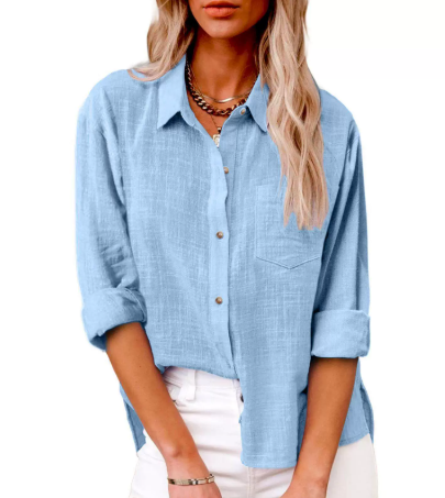 Urban Ease Button-Front Blouse