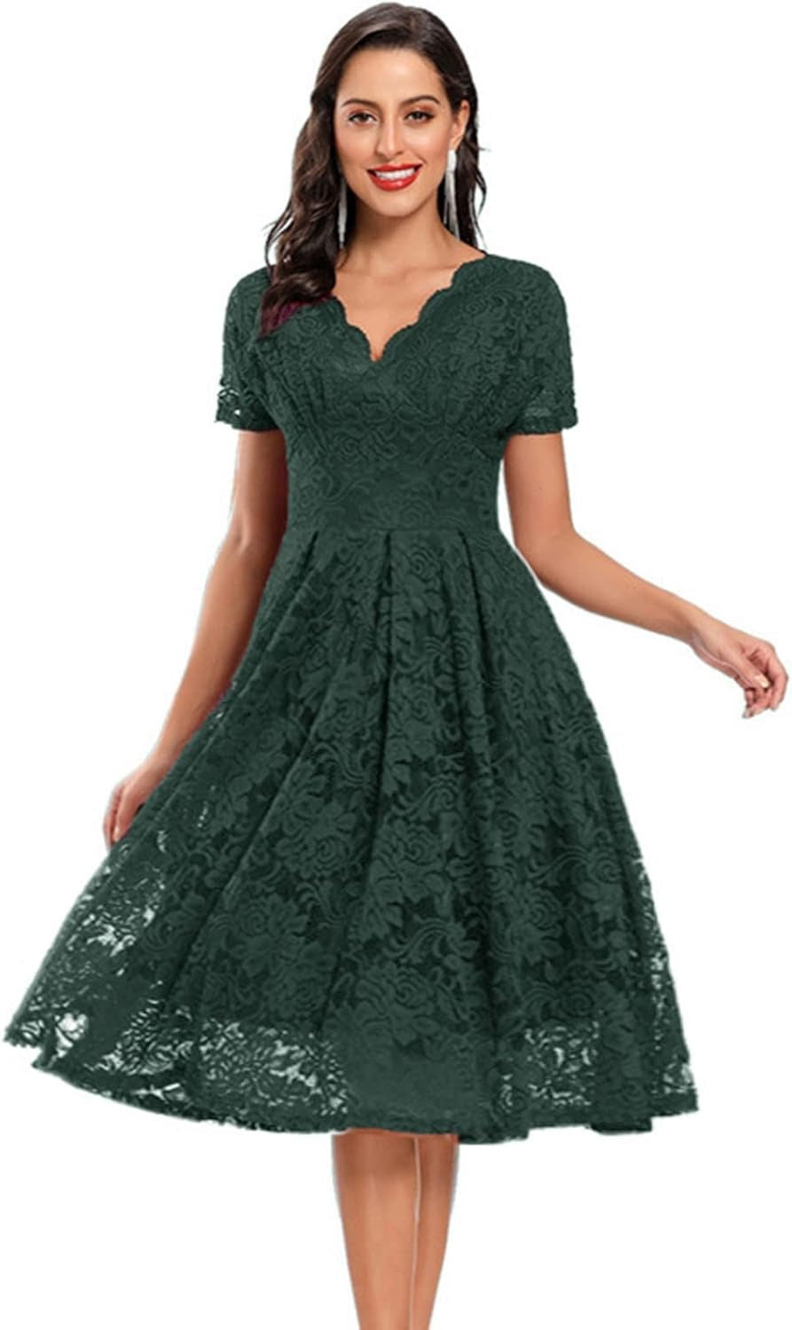 Secret Garden Lace Detail Midi Dress