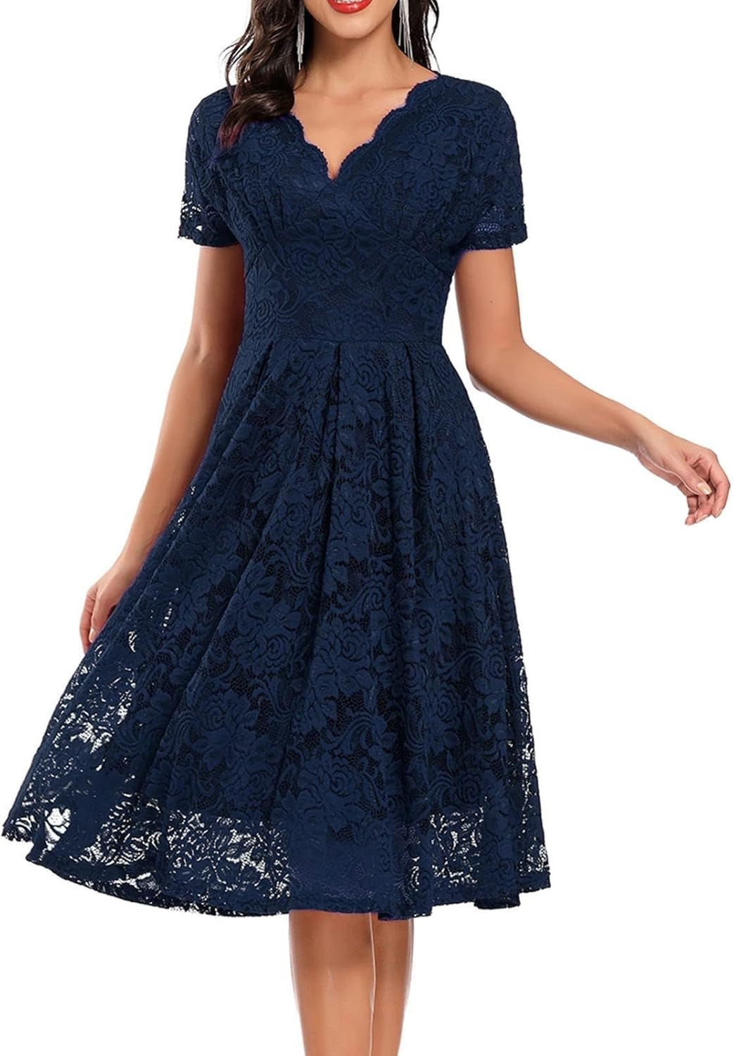 Secret Garden Lace Detail Midi Dress