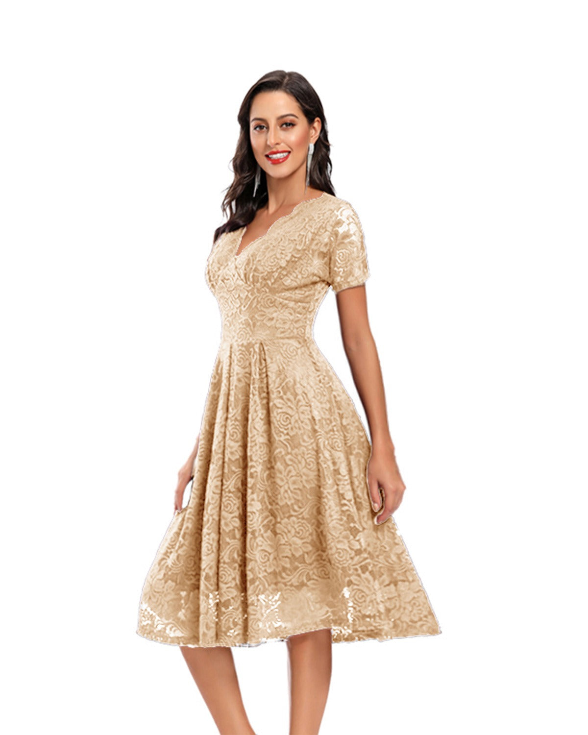 Secret Garden Lace Detail Midi Dress